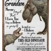 Grandma To Grandson T-rex Family Gift For Grandson Blanket