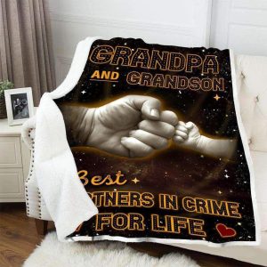 Grandpa And Grandson Best Partners In Crime For Life Blanket