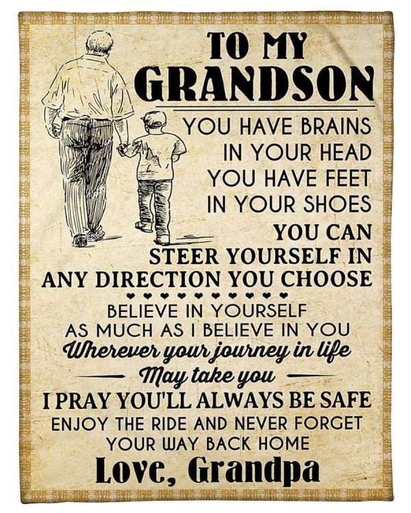 Grandpa Gift For Grandson I Pray You’ll Always Be Safe Blanket