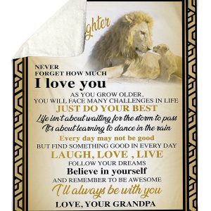 Grandpa I Love You Amazing Granddaughter For Family Blanket