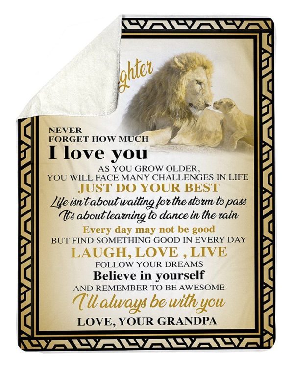 Grandpa I Love You Amazing Granddaughter For Family Blanket