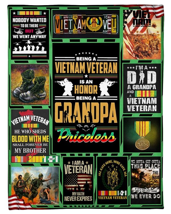 Grandpa Vietnam Veteran Blanket