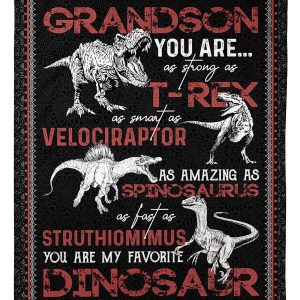 Grandson You Are My Favorite Dinosaur Custom Design Gifts Blanket