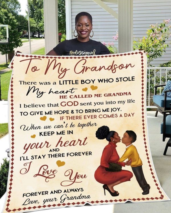 Grandson  – To My Grandson I Believe God Sent You Into My Life I’Ll Stay In Your Heart Forever Heart Blanket