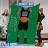 Green Alex Basketball Custom Text Name And Number Blanket