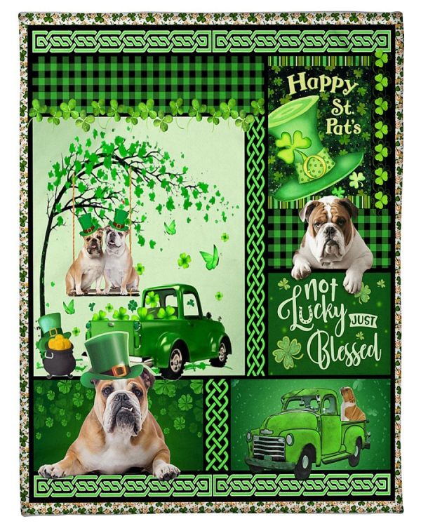 Green Truck Bulldog Blanket