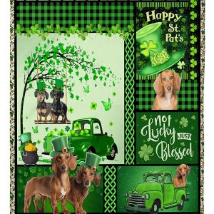 Green Truck Dachshund Blanket