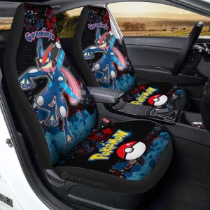 Greninja Car Seat Covers Custom Tie Dye Style Anime Car Accessories