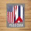 Half American Cuban Flag Sos Cuba Vintage Men Women Fleece Blanket