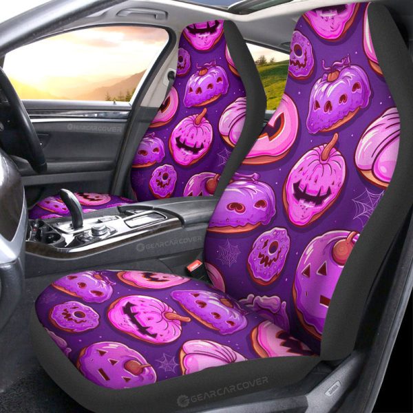 Halloween Donuts Car Seat Covers Custom Girly Pattern Car Accessories