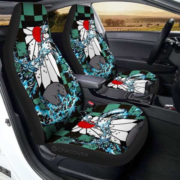 Hanadafu Tanjiro Uniform Car Seat Covers Custom Demom Slayer Anime Car Accessories