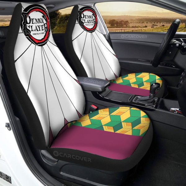 Hanafuda Giyuu Car Seat Covers Custom Demon Slayer Anime Car Accessories