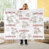 Hannah Name Custom Text Sleeping Elephant Printed Blanket