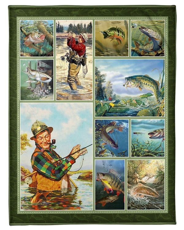 Happiness Fishing And Man Blanket