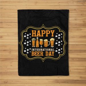 Funny Beer Day Fleece Blanket