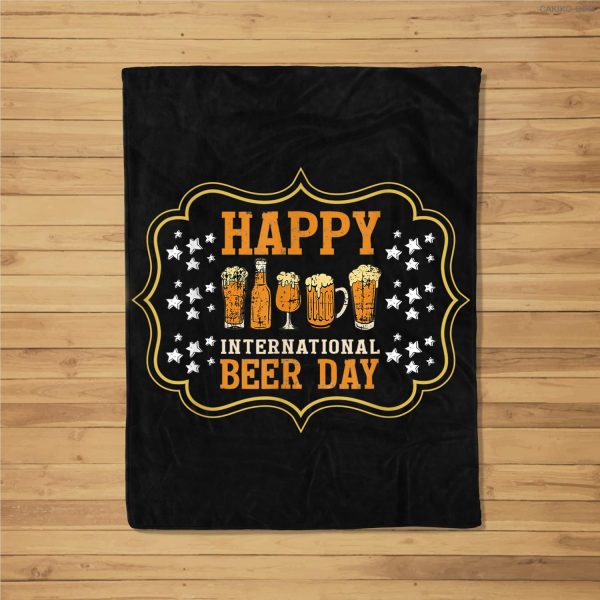 Funny Beer Day Fleece Blanket