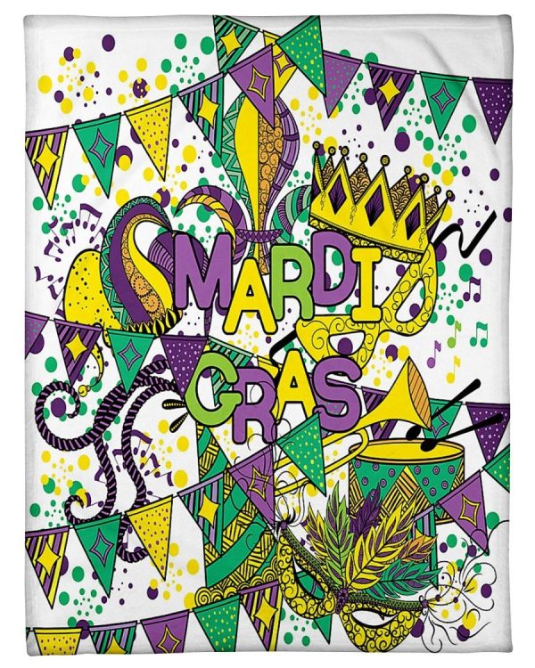 Happy Mardi Gras Blanket