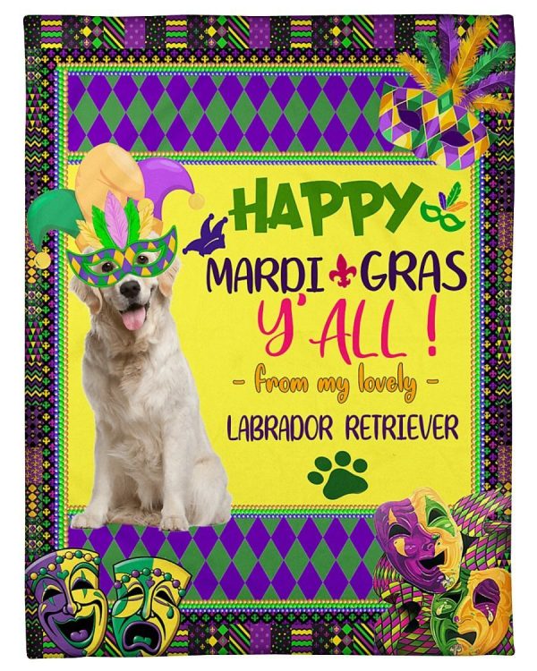 Happy Mardi Gras Labrador Retriever Blanket