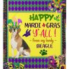 Happy Mardi Gras My Lovely Beagle Blanket