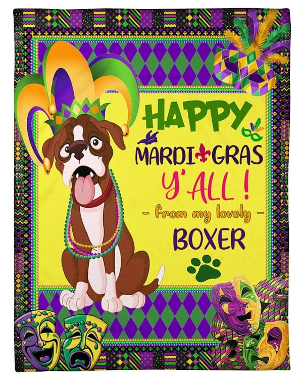 Happy Mardi Gras  My Lovely Boxer Blanket