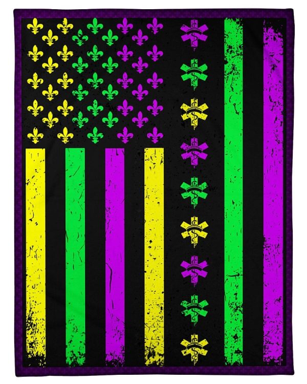 Happy Mardi Gras Nurse Symbol Blanket