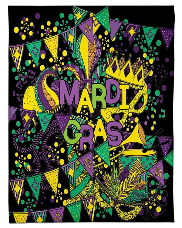 Happy Mardi Gras Party Blanket