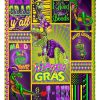 Happy Mardi Gras T Rex Blanket