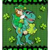 Happy Saint Patrex Day Dinosaur Blanket