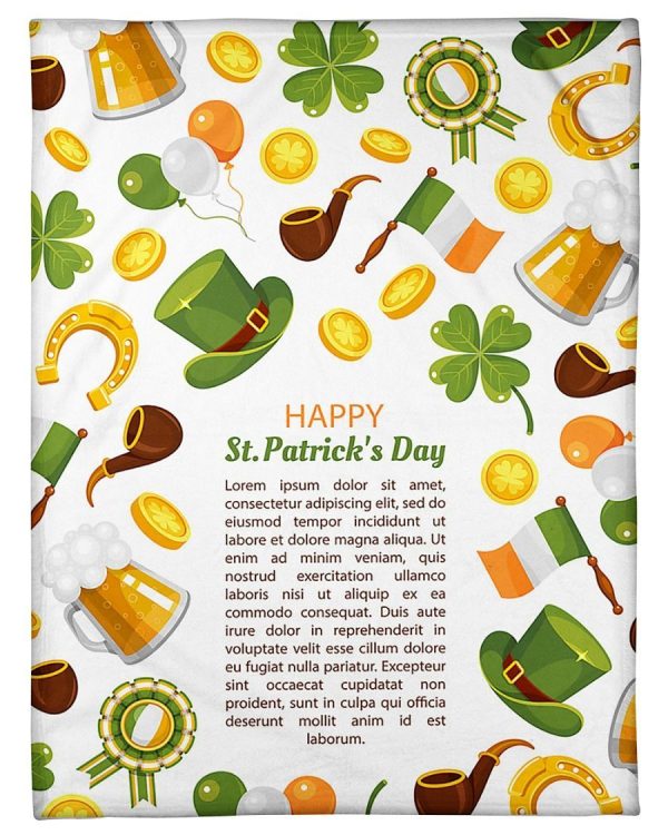 Happy Saint Patrick Day Flat Blanket