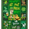 Happy St Pat T Rex Irish At Heart Blanket