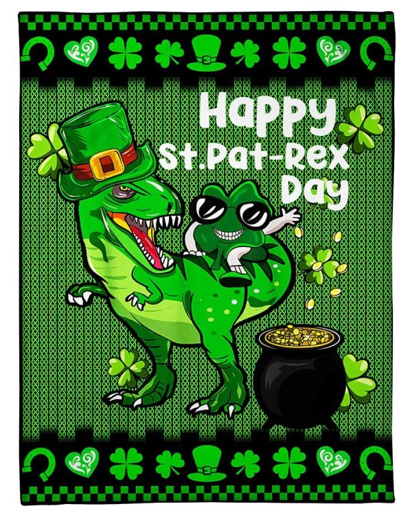 Happy St Patrex Day Clover And Coins Blanket