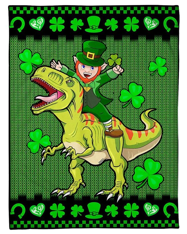 Happy St Patrex Day Dinosaurs Blanket