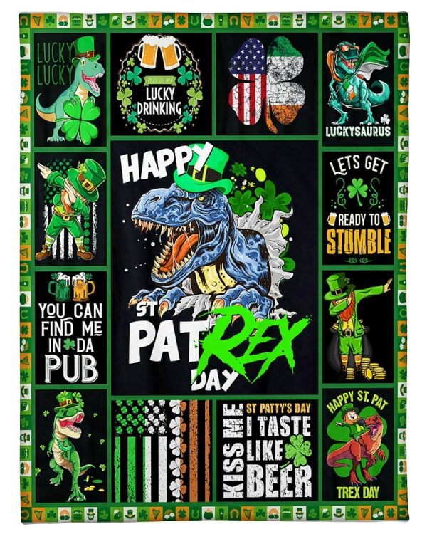 Happy St Patrex Day Lucky Drinking Blanket