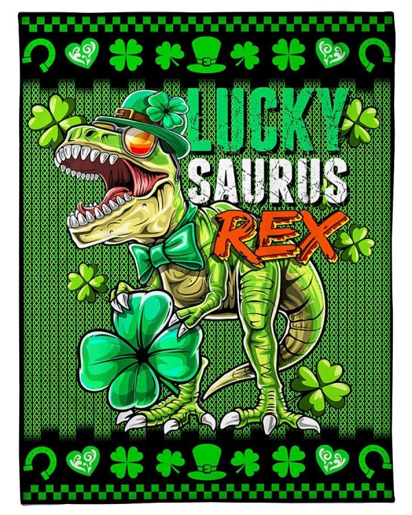 Happy St Patrex Day Lucky Saurus Rex Blanket