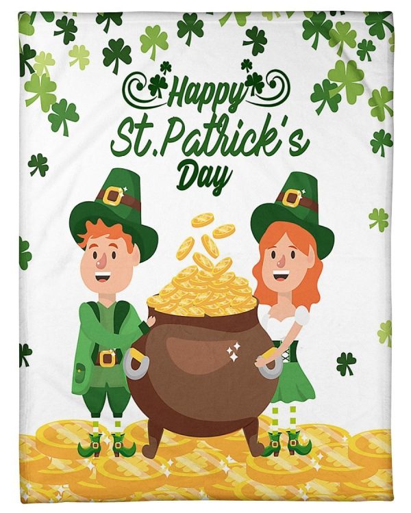 Happy St Patrick Gold Coins Blanket