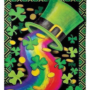 Happy St Patricks Day Hat Rainbow Blanket