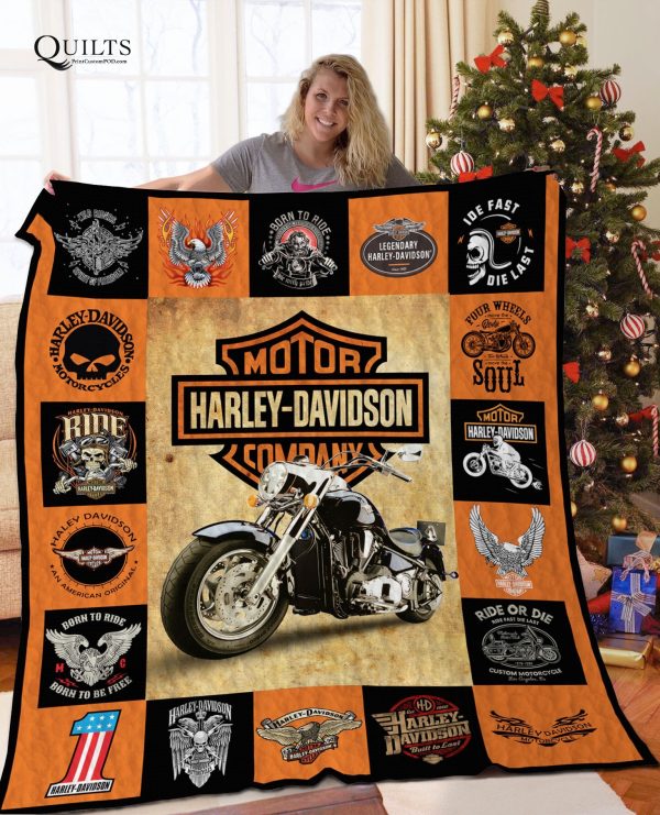 Harley Davidson Motor All Season Plus Size Quilt Blanket