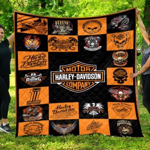 Harley Davidson Quilt Blanket Best Gift For Fans M418-Lan1