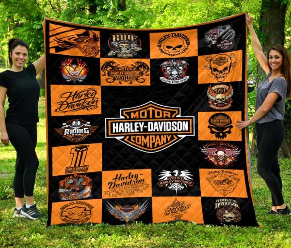 Harley Davidson Quilt Blanket Best Gift For Fans M418-Lan1