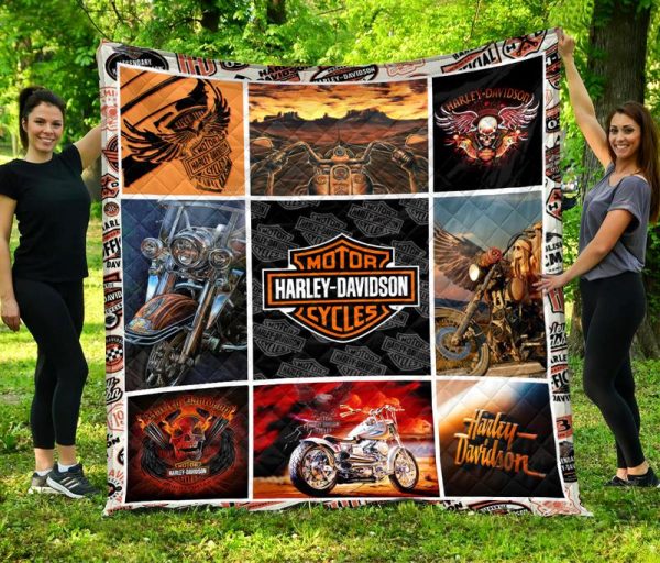 Harley Davidson Quilt Blanket Best Gift For Fans T377-Hao1