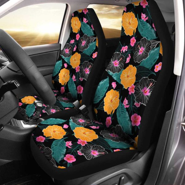 Hawaiian Car Seat Covers Custom Beautiful Tropical Flowers Car Accessories