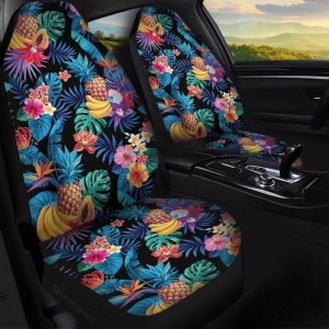 Hawaiian Car Seat Covers Custom Tropical Fruit And Flower Car Accessories