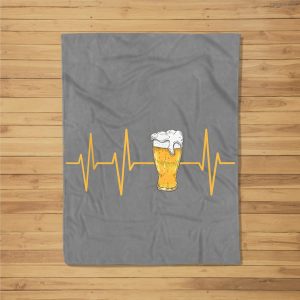 Heartbeat International Beer Day Drinking Team Men Women Fleece Blanket