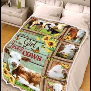 Hereford Cow Blanket Just A Girl Who Loves Cows