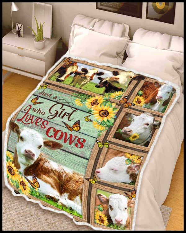 Hereford Cow Blanket Just A Girl Who Loves Cows