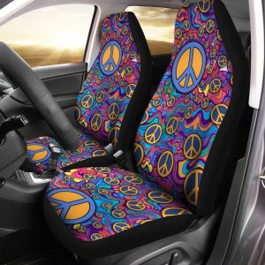 Hippie Peace Car Seat Covers Custom Symbols Car Accessories