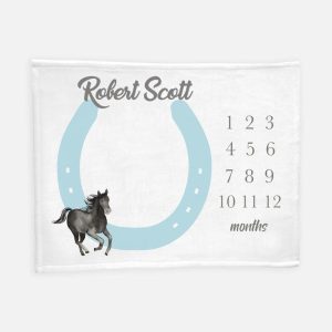 Horse Baby Milestone Blanket