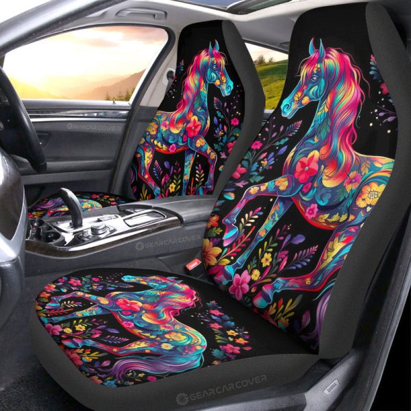 Horse Floral Car Seat Covers Custom Car Accessories