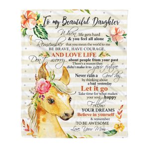 Horse – Daughter (mom) – Remember To Be Awesome Blanket