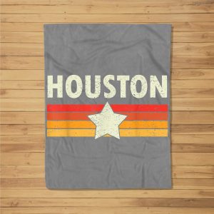 Houston Retro Vintage Gift Men Women Kids Fleece Blanket